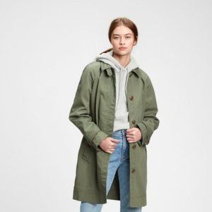 GAP Green Mac Trench Coat- Size M